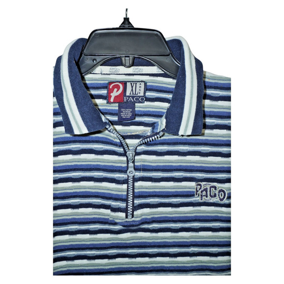 Vintage Paco Jeans USA Half-Zip Polo Shirt Men's XL - Picture 2 of 5